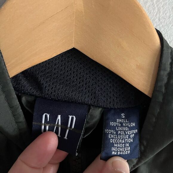 GAP Green Utility Nylon Vest Women’s Small Zip Up Reflective Trim Layer - Picture 4 of 7